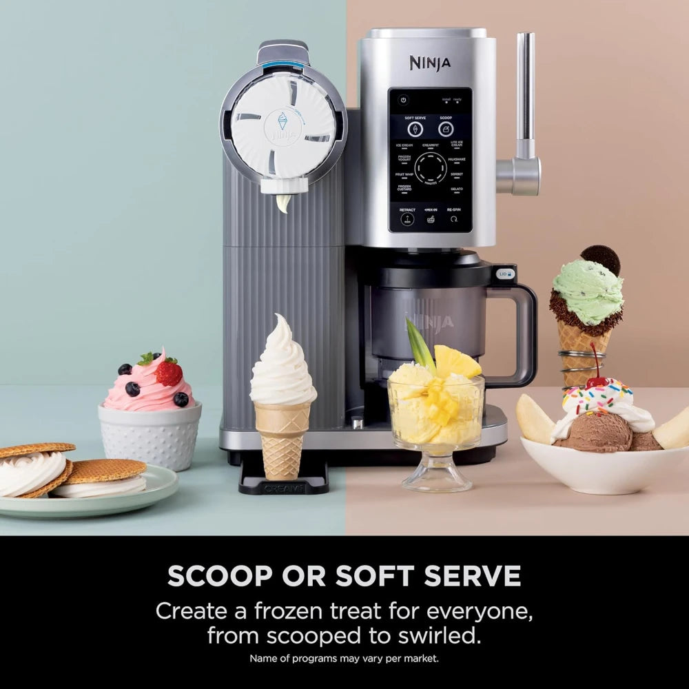 Ninja Swirl by CREAMi 13 in 1 Soft Serve and Ice Cream Maker - Platinum Silver | NC701UK
