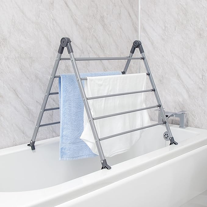Black & Decker Over Bath Extendable Clothes Airer - Grey | 63219