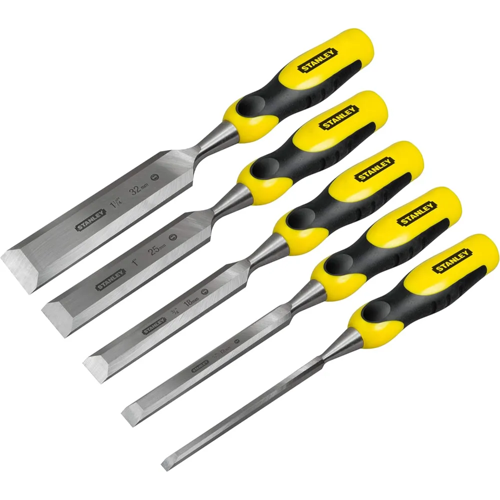 Stanley DYNAGRIP Chisel with Strike Cap Set 5 Piece with Oil Stone | STA516421