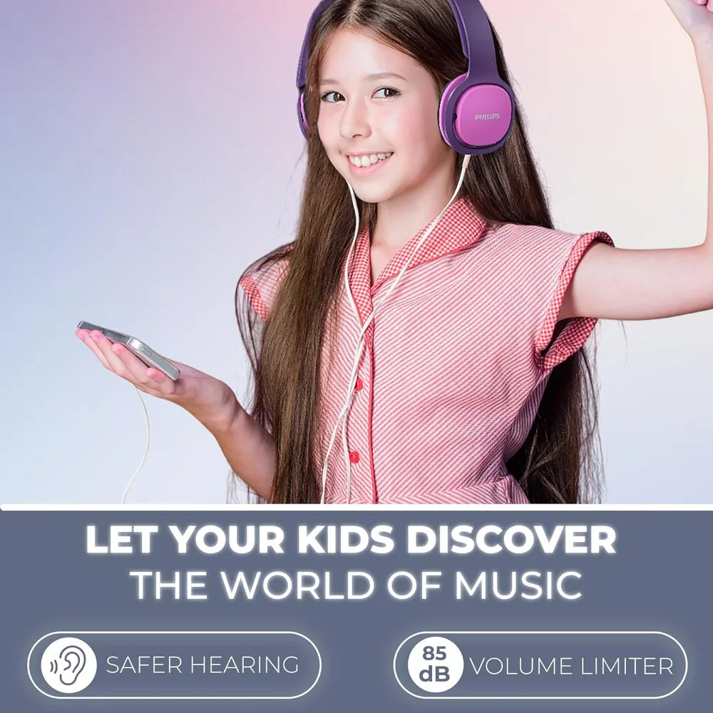 Philips Over Ear Kids Headphones Wired - Pink / Purple | SHK2000PK/00