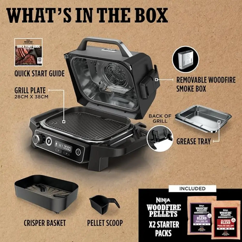 Ninja Woodfire Electric BBQ Grill & Smoker and Air Fryer | OG701UK