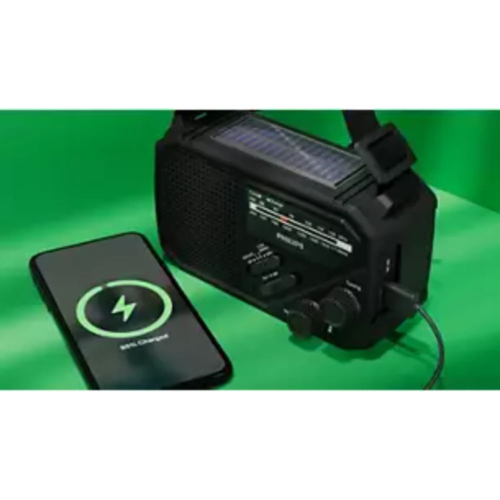 Philips Emergency Portable FM / AM Radio with Torch and Solar Pane and Hand Crank l - TAR1609/00