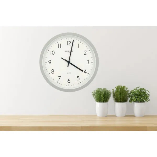 Dunlevy 12" Wall Clock - Light Grey | CL2004GY