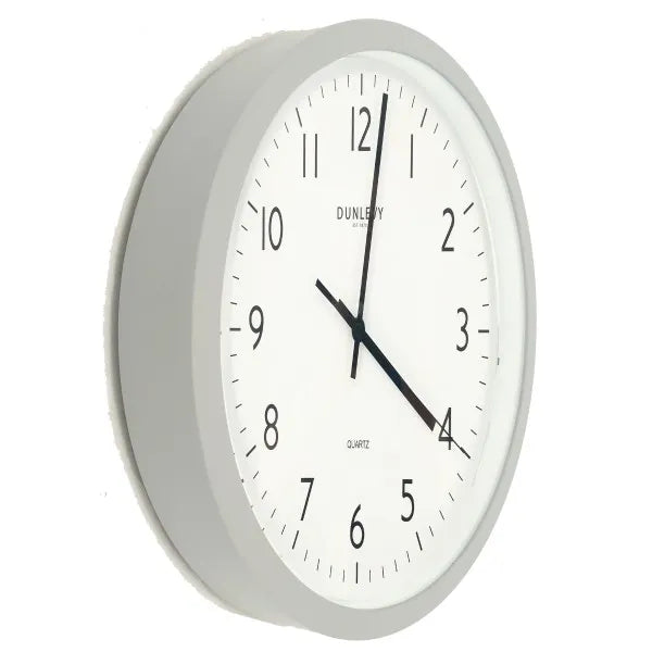 Dunlevy 12" Wall Clock - Light Grey | CL2004GY