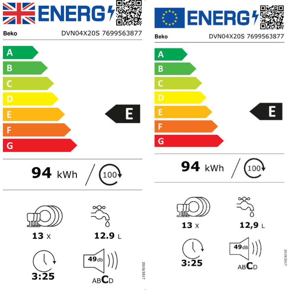BEKO 13 Place Full-size Freestanding Dishwasher - Silver | DVN04X20S