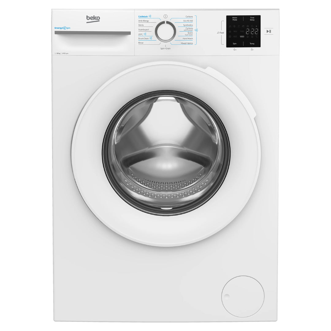 Beko Energy Spin 10kg 1400 Spin Washing Machine - White | B3W31041W