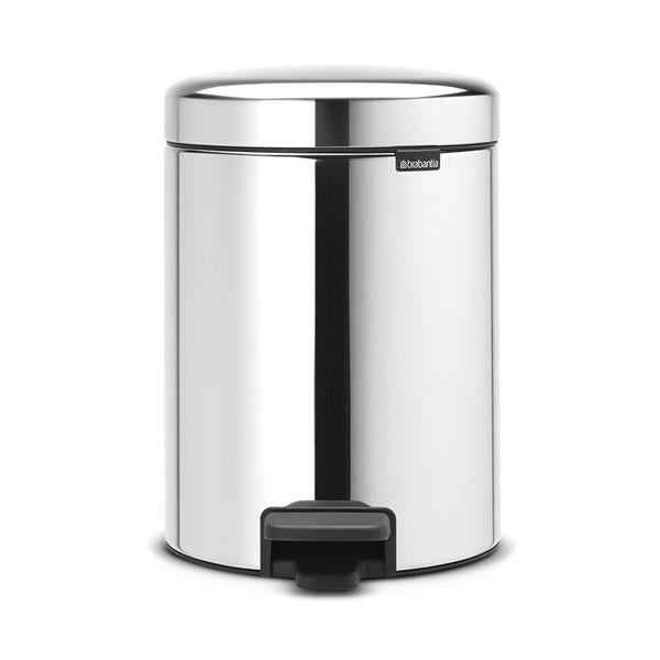 Brabantia 5 Litre New Icon Pedal Bin - Brillant Steel | 11262