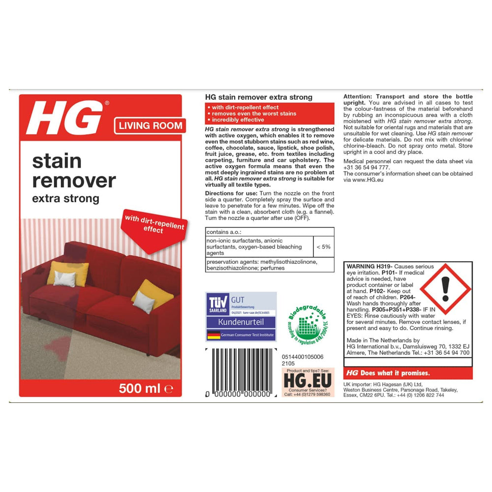 HG Extra Strong Stain Remover Spray 500ml | HAG144050100