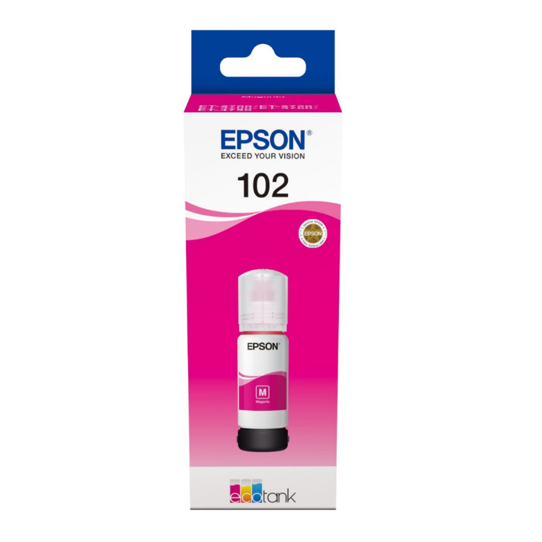 Epson 102 EcoTank Printer Ink Bottle 70ml - Magenta | C13T03R340