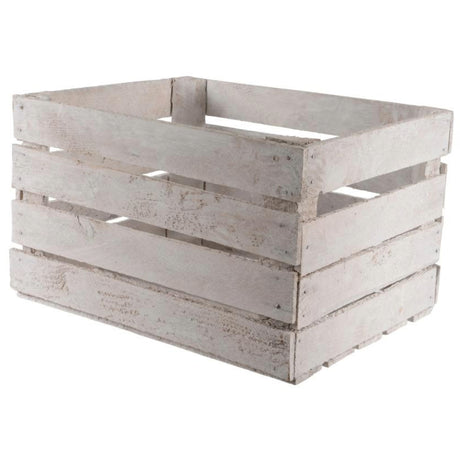 Kaemingk Wooden Fruit Crate 50cm x 40cm x 30cm ( Apple Crate) - White | 862582