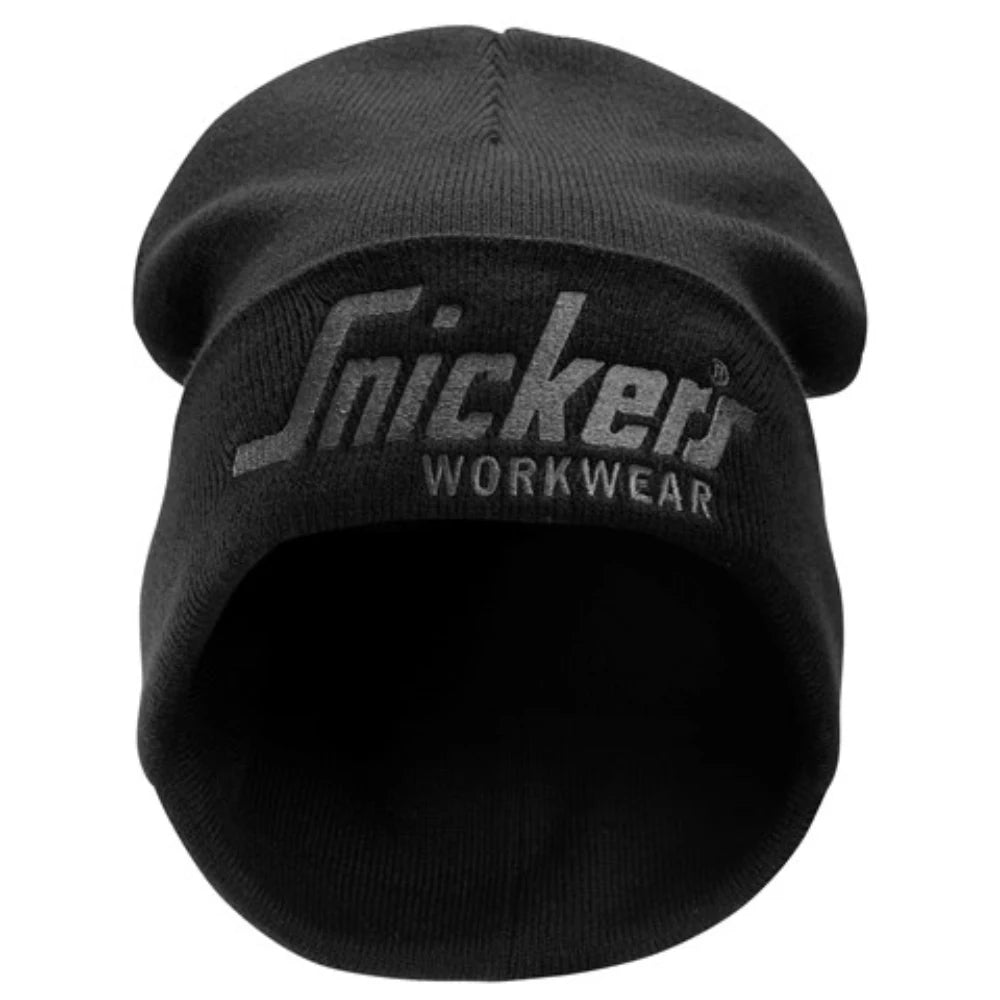 Snickers 9047 Embroidered Logo Beanie Double Layered - Black | 90470458000