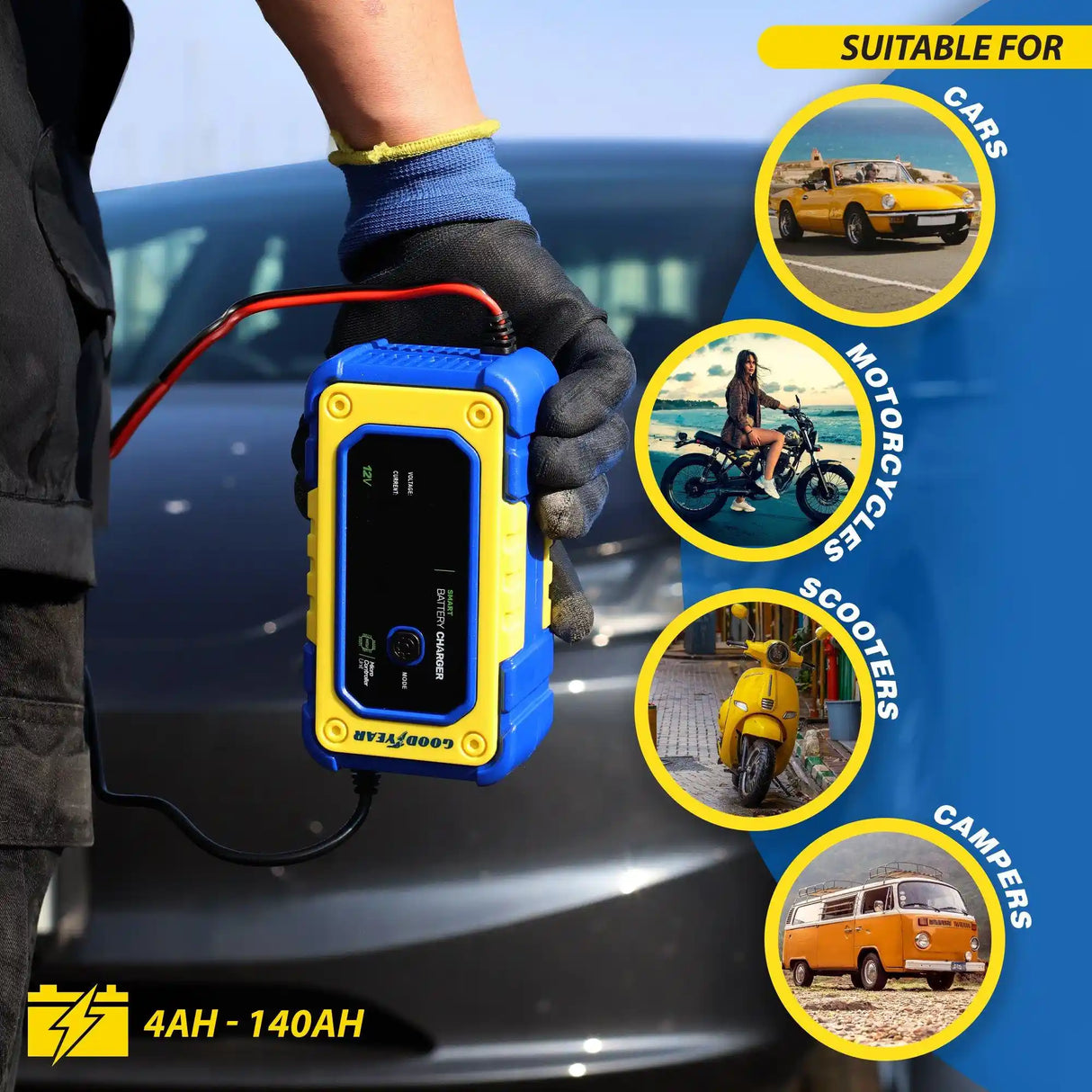 Goodyear 12v 7amp Smart Battery Starter | DEKT901041