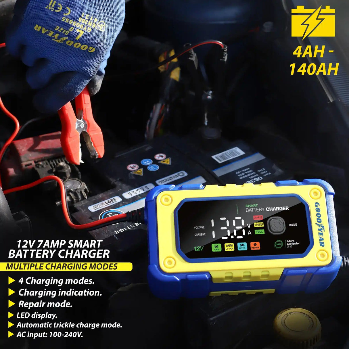 Goodyear 12v 7amp Smart Battery Starter | DEKT901041