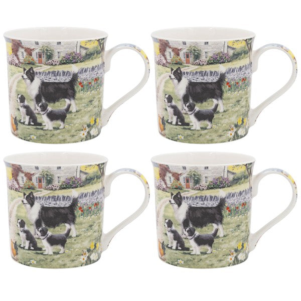 Dunlevy Collie Sheep Mugs Set of 4 | PG6834