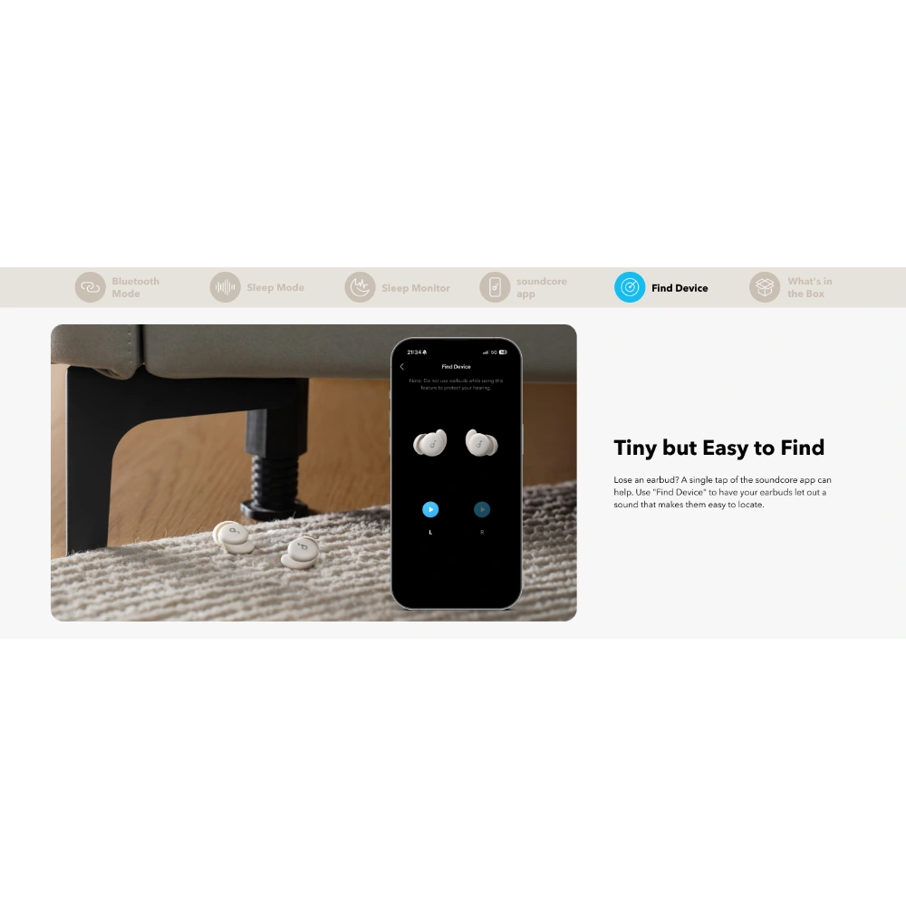 Soundcore Sleep A20 Sleep Wireless Bluetooth Earbuds - White | A6611G21