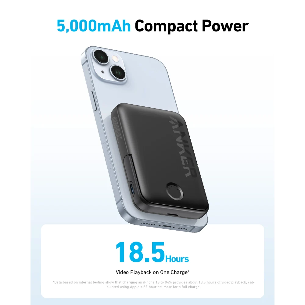 Anker 322 MagGo Wireless Power Bank 5000mAh 7.5W - Black | A1618G11