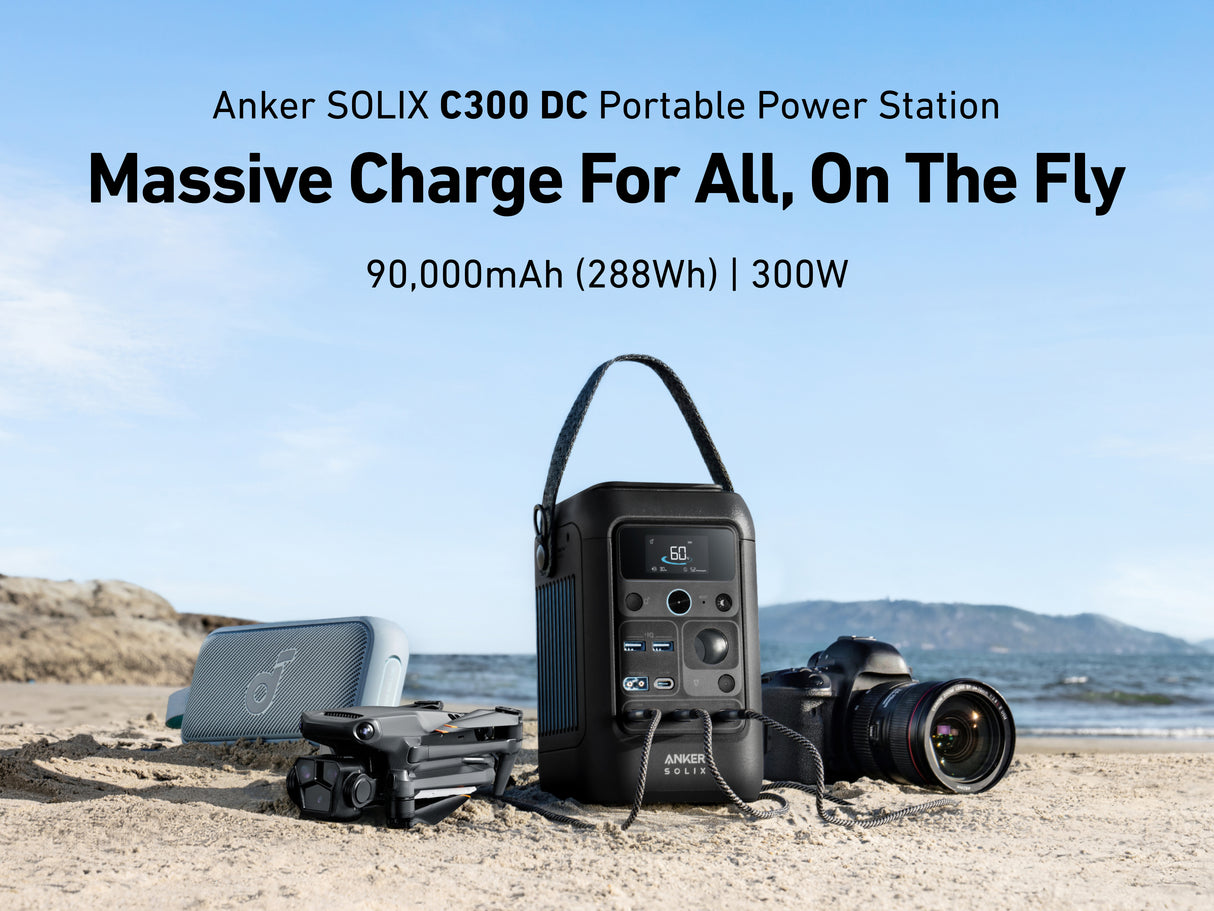 Anker Solix C300X DC Portable Power Station ( Backup Battery ) 300W | A1728011