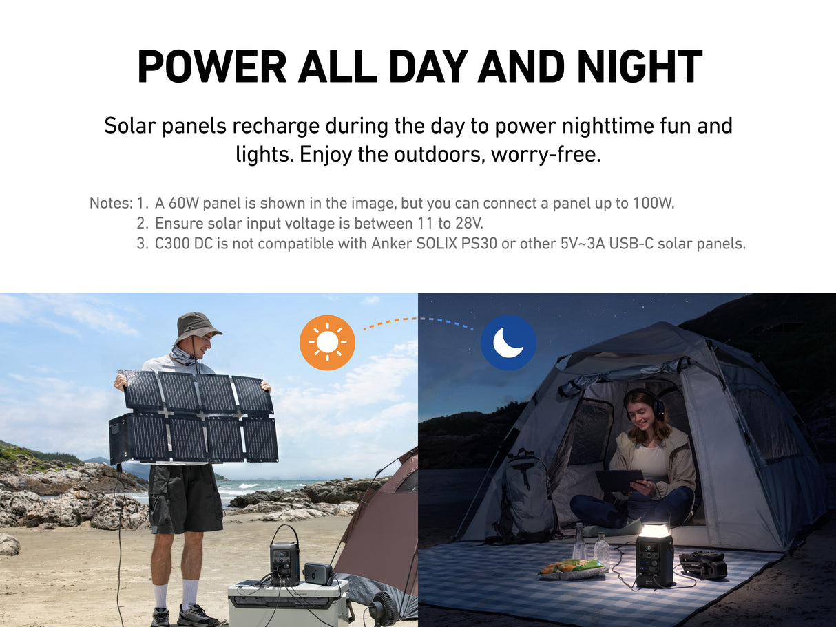 Anker Solix C300X DC Portable Power Station ( Backup Battery ) 300W | A1728011