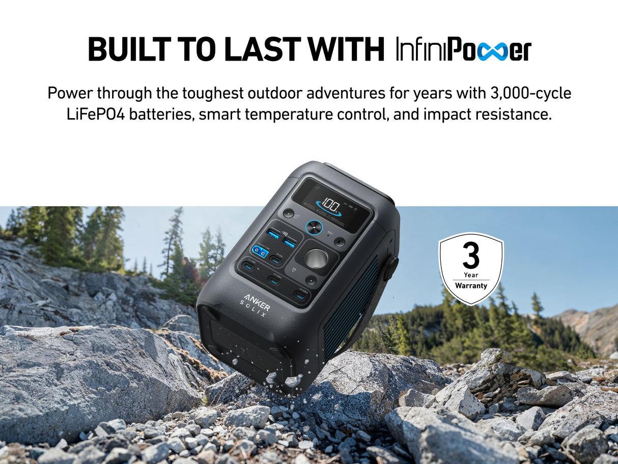 Anker Solix C300X DC Portable Power Station ( Backup Battery ) 300W | A1728011