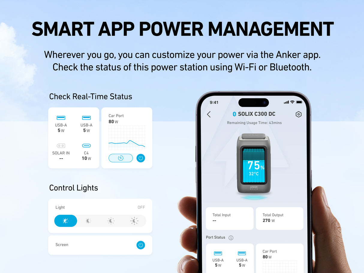 Anker Solix C300X DC Portable Power Station ( Backup Battery ) 300W | A1728011
