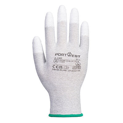 Portwest Antistatic PU Polyurethane Fingertip Glove - Grey