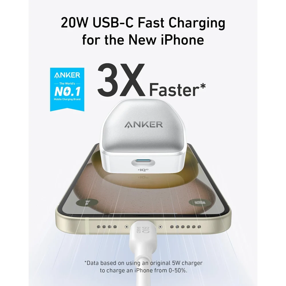 Anker 511 Wall Charger Plug USB C 20W - White | A2637V26