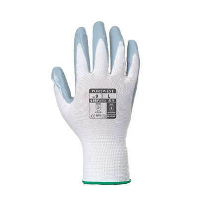 Portwest A319 - Flexo Grip Nitrile Gloves - Grey/White