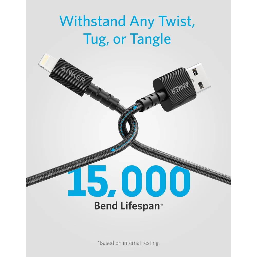 Anker PowerLine Select+ USB A to Lightning Charging Cable 90cm - Black | A8012H12