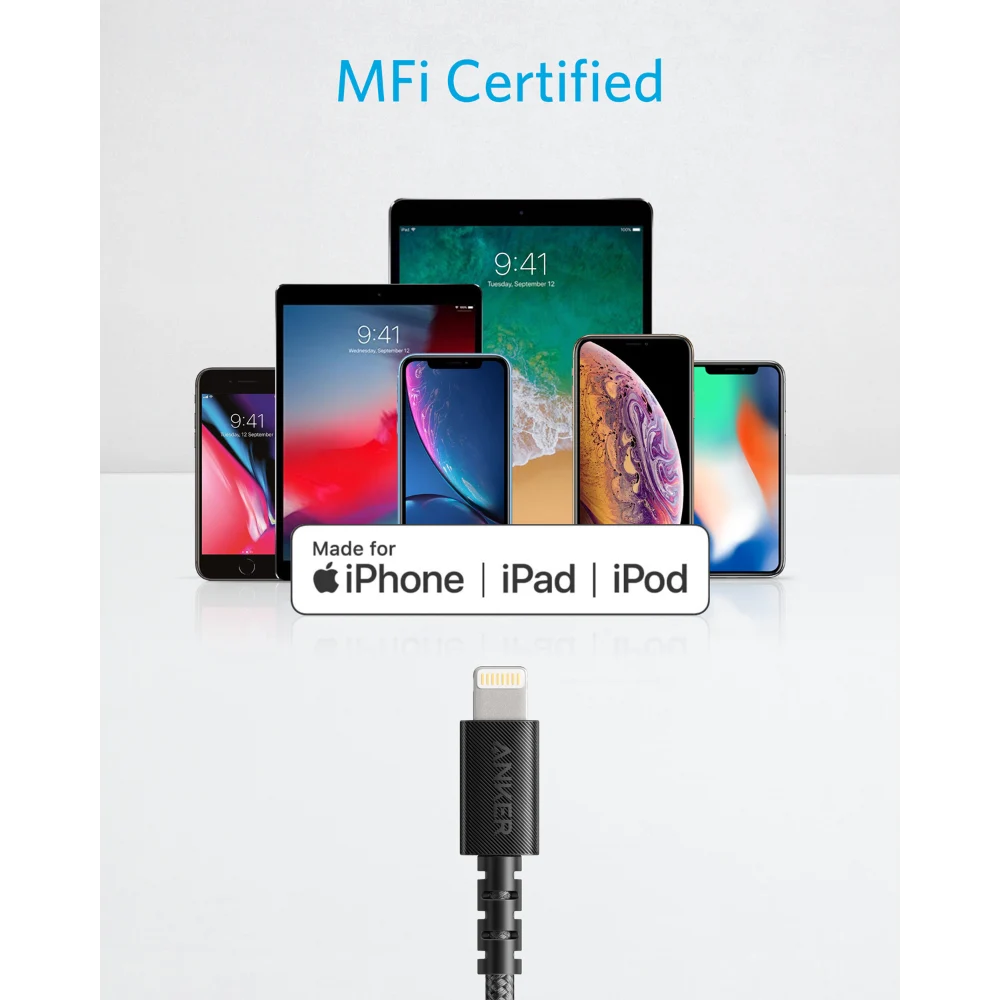 Anker PowerLine Select+ USB A to Lightning Charging Cable 90cm - Black | A8012H12