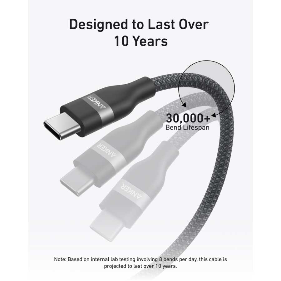 Anker 90cm USB C to USB C 240W Charging Cable - Black | A82E2H11