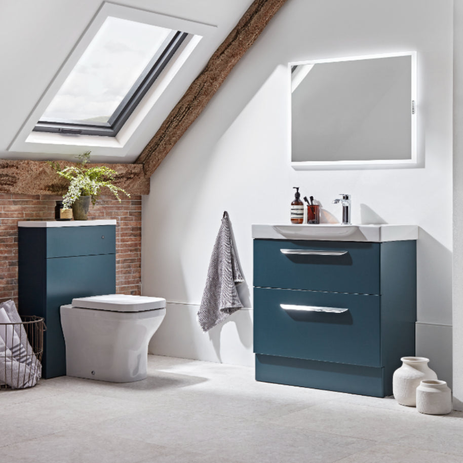 Roper Rhodes | Academy Vanity Units | 600 to 1000mm | Gloss White, Matt Derwent Blue, Gloss Agave