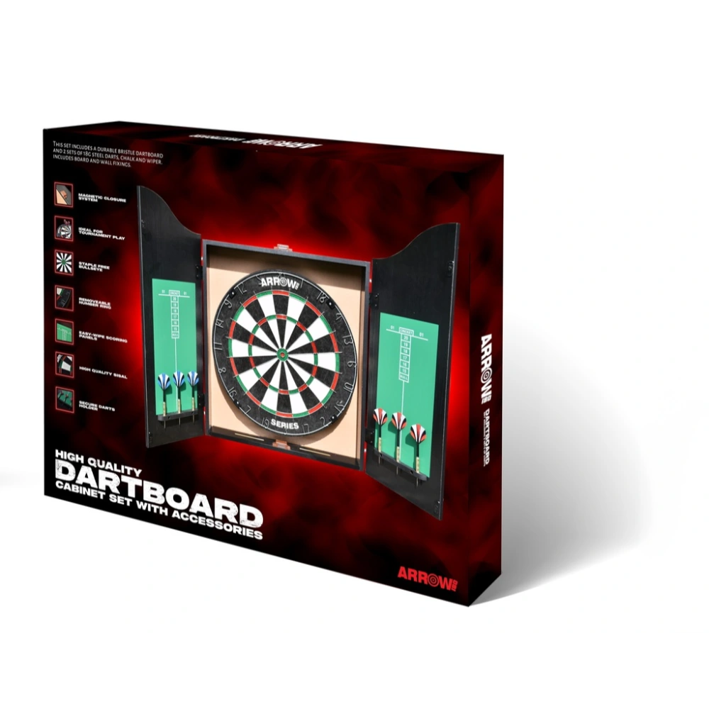 Arrow180 Bristle Dartboard Cabinet Set | ARD00102