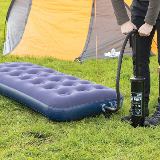Milestone Camping Single Air Bed - Flocked Inflatable Mattress | 88000