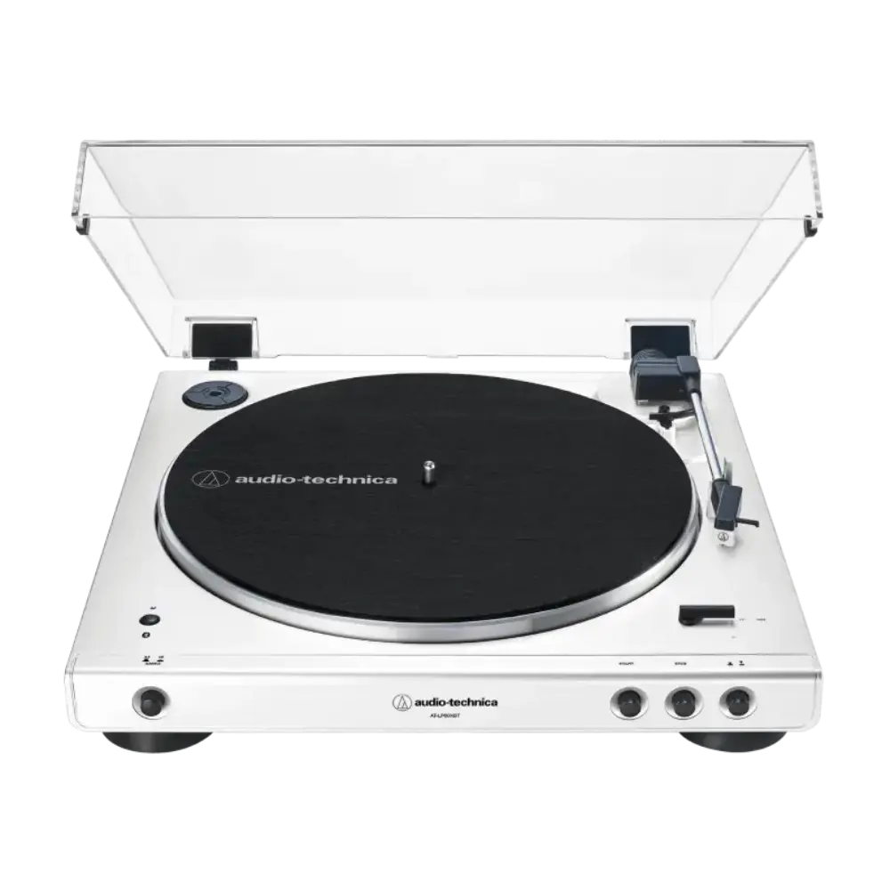Audio Technica Automatic Wireless Belt-Drive Stereo Turntable Record Player - White | ATLP60XWHBT