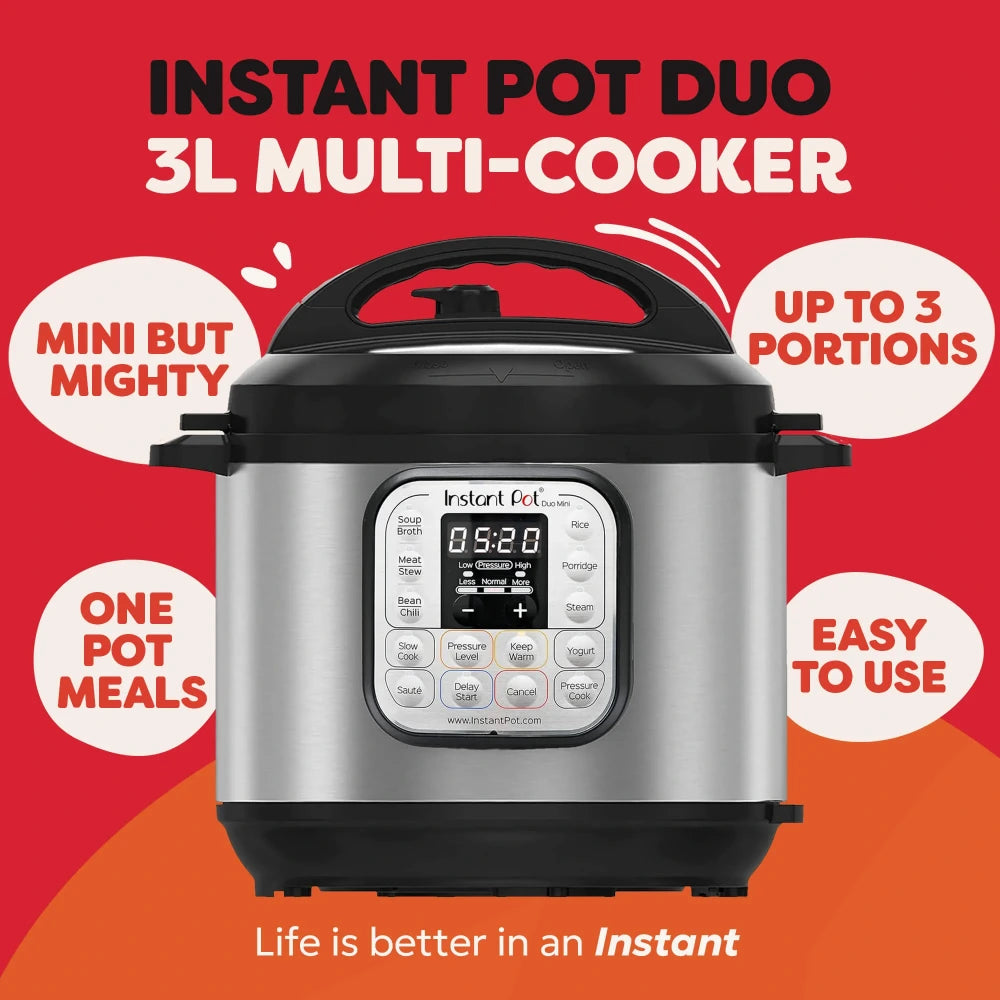 Instant Pot Duo Multi Cooker 3 Litre - Black / Stainless Steel | 110-0044-01-UK