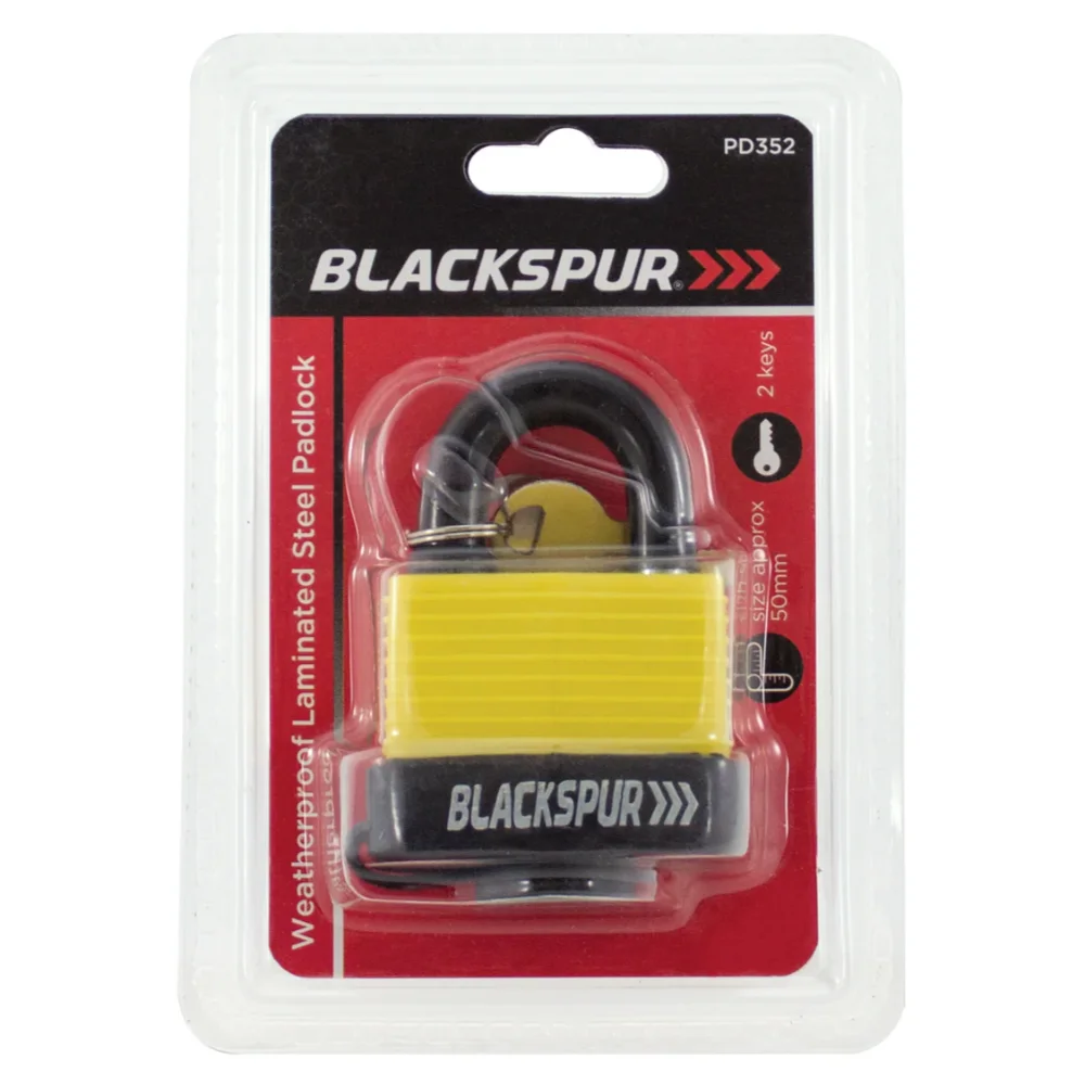 Blackspur 50mm Laminated Steel Padlock Weatherproof | PD352