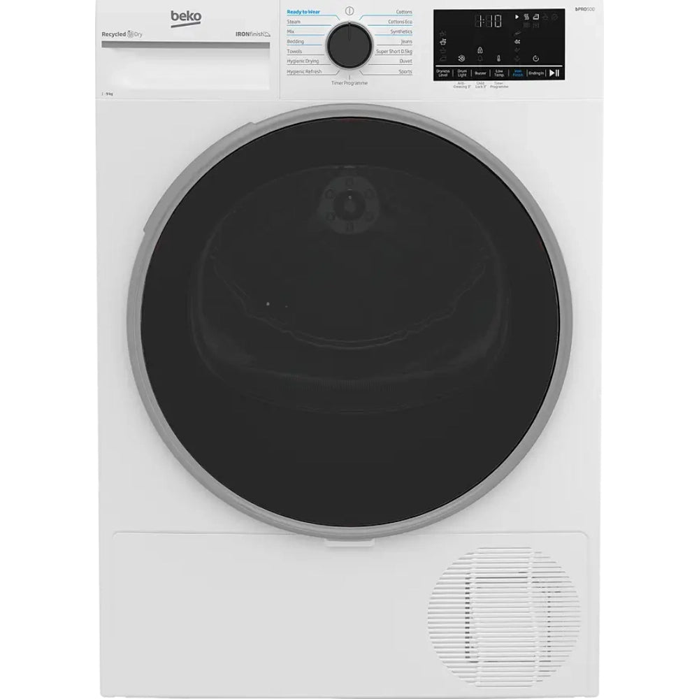 Beko 9kg Heat Pump Tumble Dryer with IronFinish - White | B5T4923NIW