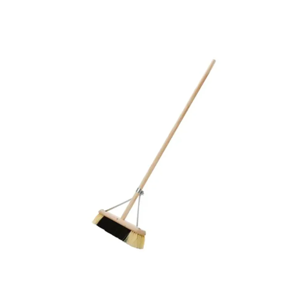 Dosco Broom Handled & Stays 18 Inch Sweeping Brush - Black and White | 30023