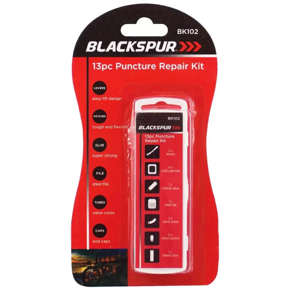 Blackspur 13 Piece Bike Bicycle Puncture Repair Kit | BK102