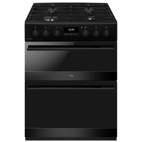 CDA 60cm Dual Fuel Freestanding Cooker with Airfry - Black | CFD600MB