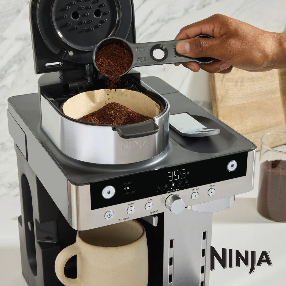 Ninja Prestige DualBrew System Pod and Filter Coffee Machine - Stainless Steel and Black | CFN802UK