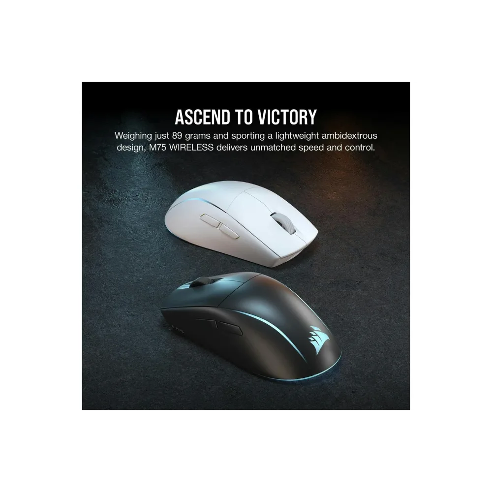 Corsair M75 Lightweight RGB Wireless Gaming Mouse - Black | 106-CH-931D010-EU