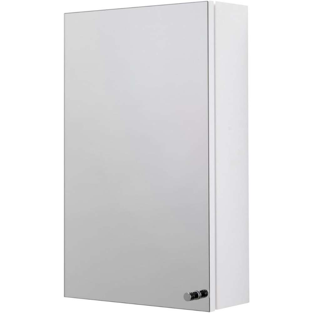 Croydex Carra Single Door Bathroom Cabinet with Mirror - Stainless Steel / White | CRXWC450622