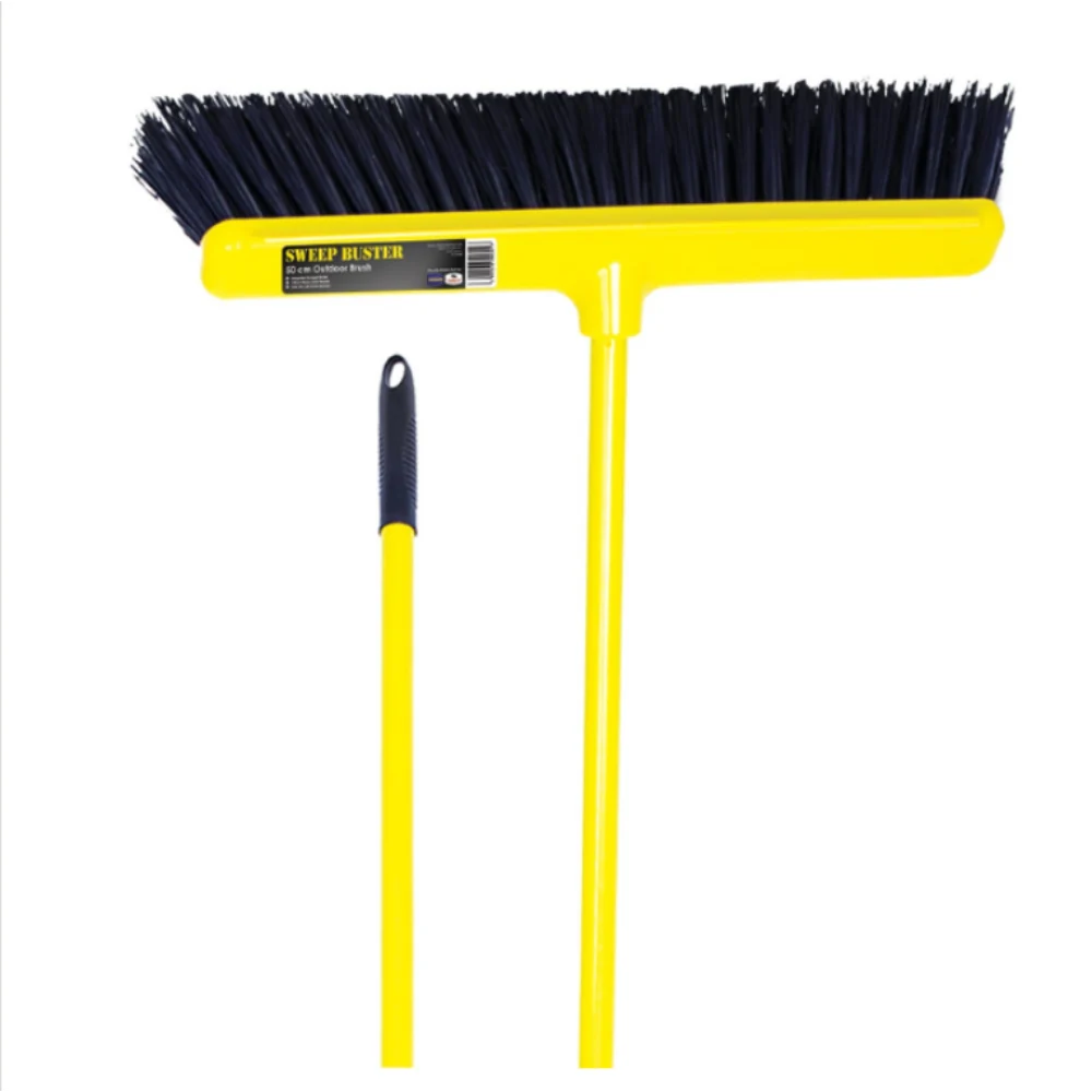 Dosco Sweep Buster 50cm Broom With Scraper Sweeping Brush - Yellow | 30030
