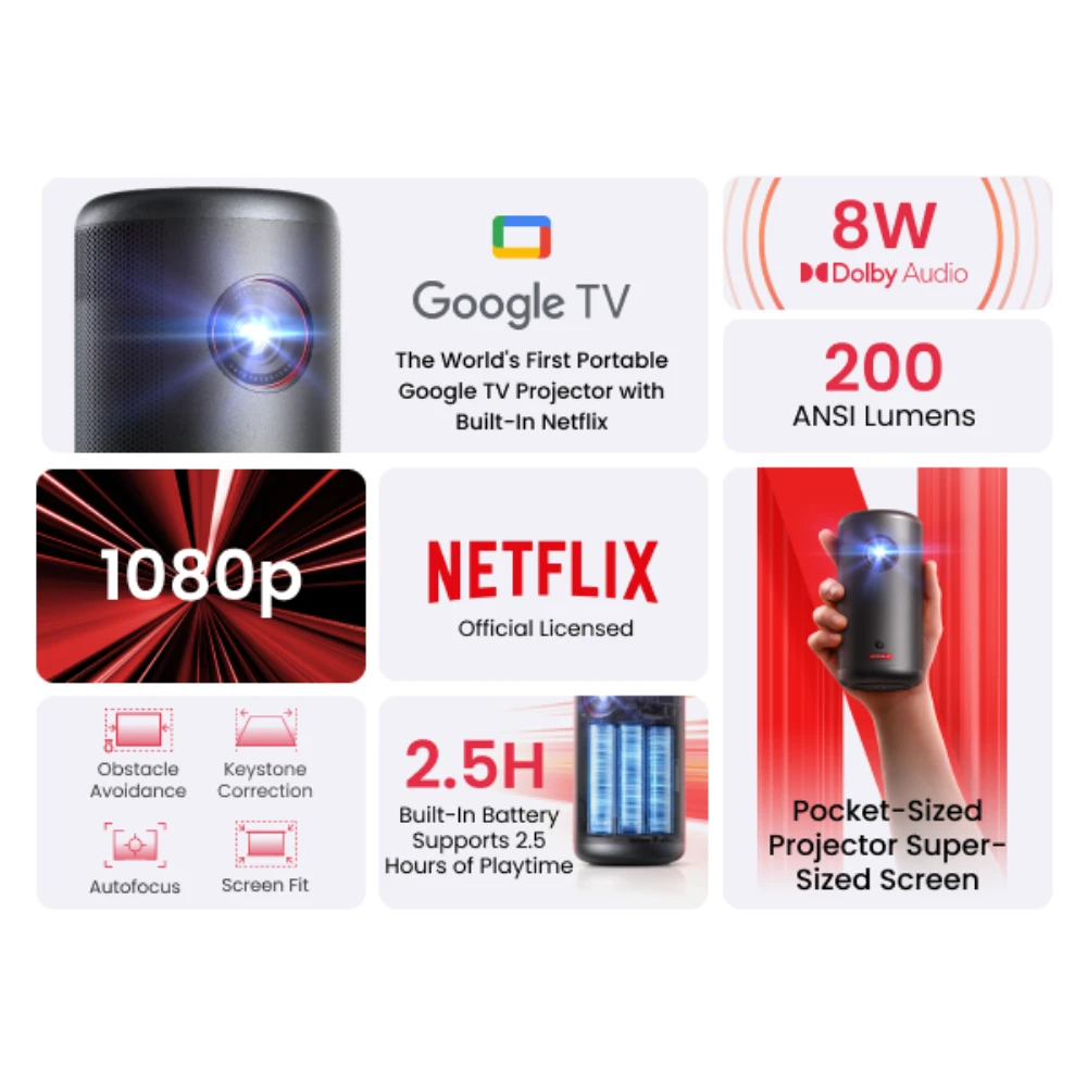 Nebula Capsule 3 1080p Mini Portable Projector - Black | D2425212