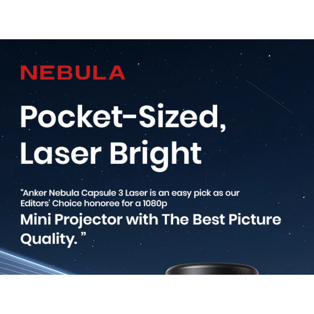 Nebula Capsule 3 Mini Portable Laser Projector - Black | D2426212
