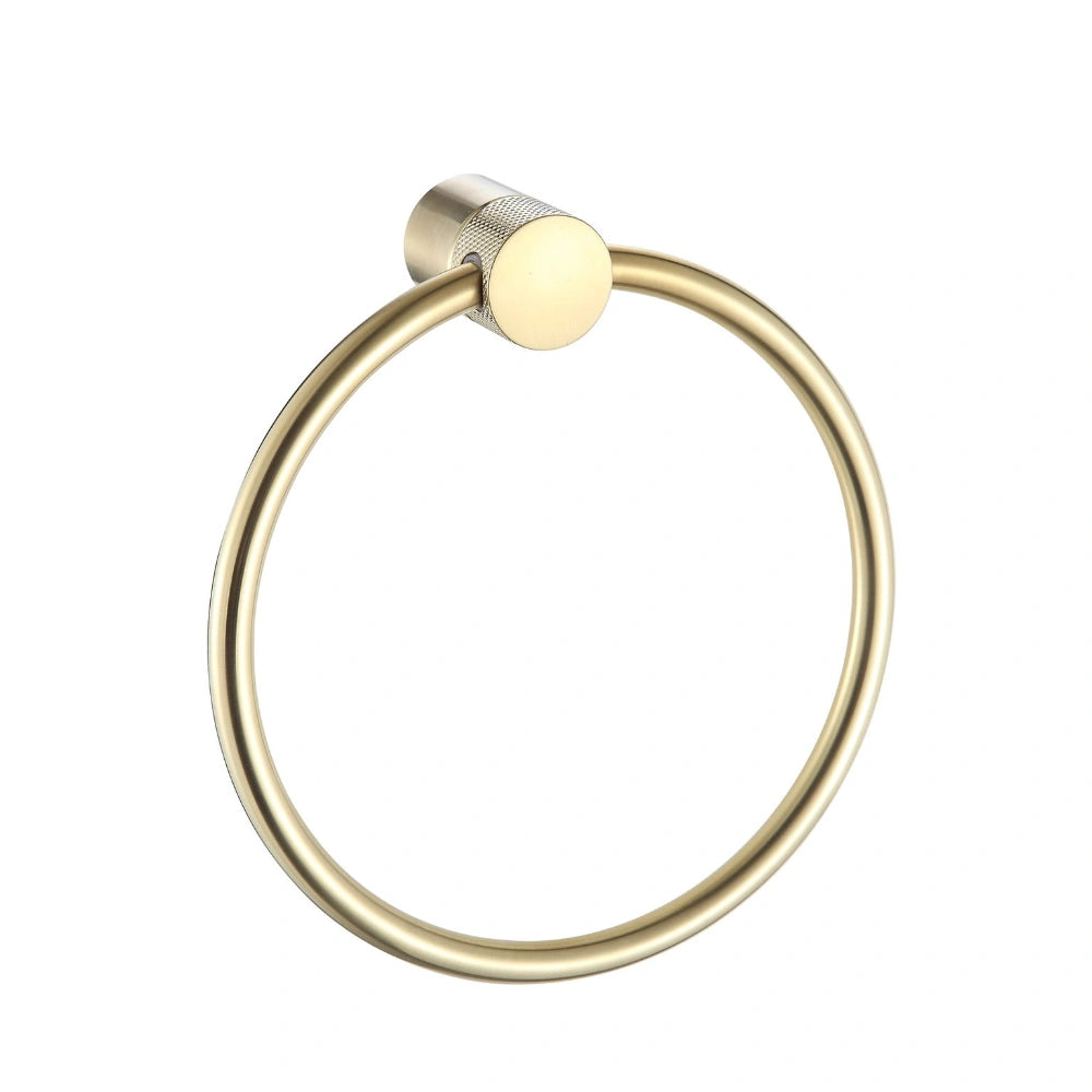 De Vielle Bathroom Santorini Towel Ring - Gold | DEV98011GB