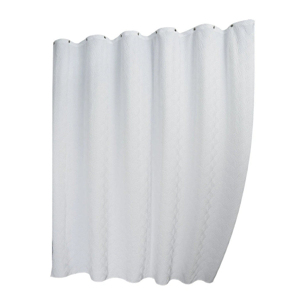 De Vielle Bathroom Embossed Shower Curtain 180cm x 180cm - White | DEVBT829810
