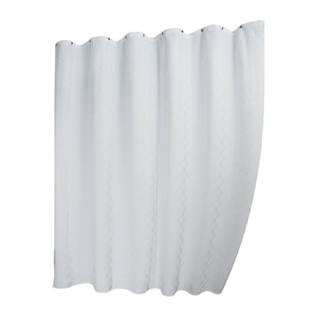 De Vielle Bathroom Embossed Shower Curtain 180cm x 180cm - White | DEVBT829810