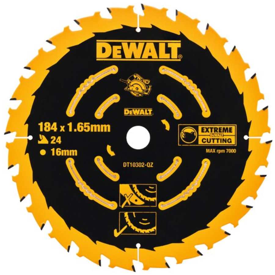 Dewalt ELITE Series Framing Circular Saw Blade 184mm x 16mm x 24 Teeth | DEWDT10302QZ
